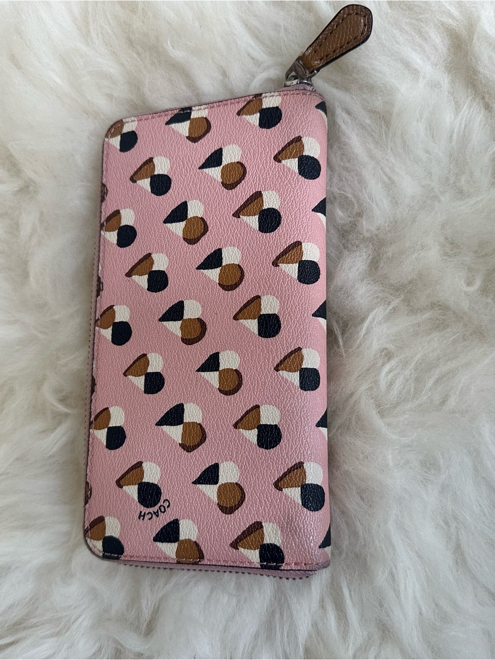 Coach Pink Multi-Heart Zip Around Wallet - Picture 6 of 15